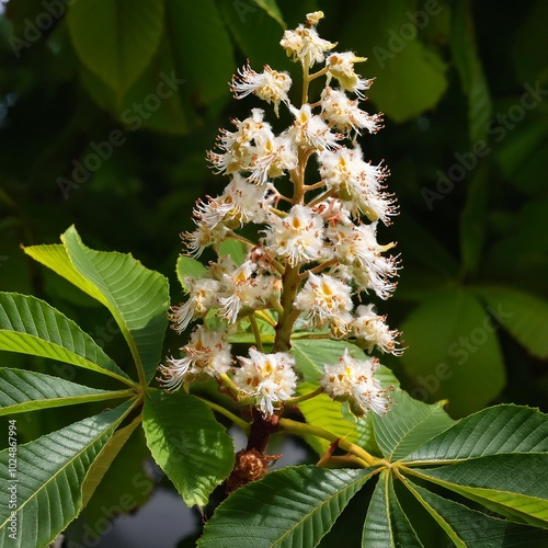 blossoming chestnut castanea sativa photo