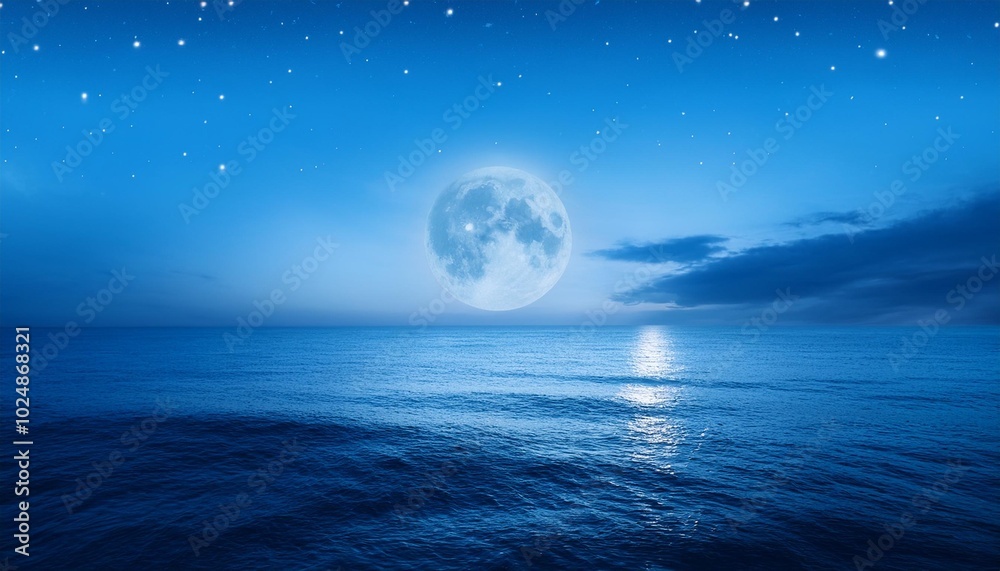 this photo illustration of a deep blue moonlit ocean and sky at night would make a great travel background for any travel or vacation purpose this photo illustration of a deep blue moonlit ocean and sky at night would make a great travel background for any travel or vacation purpose