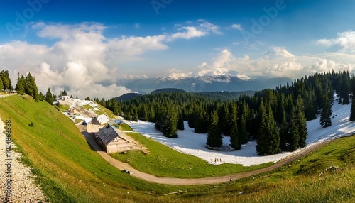 panorama of olympic mountain jahorina in bosnia and herzegovina photo