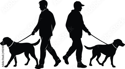 silhouette of a person with a dog