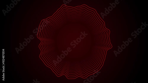 Red Wavy Circle Line Background Animation