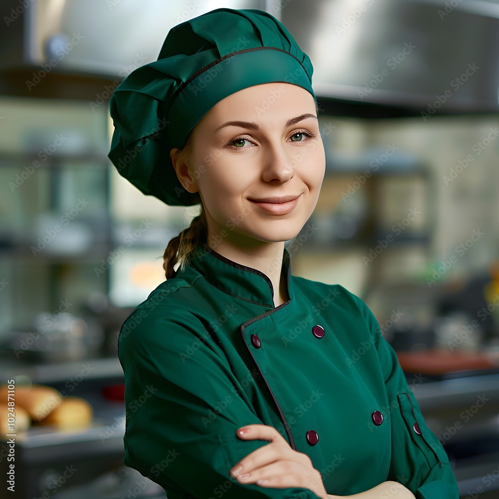 portrait of a female chef in uniform portrait of a female chef in uniform
