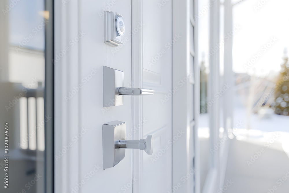 Close-Up of a Modern Entry Door on a Front Door | Stylish Design for Contemporary Home Entrances Close-Up of a Modern Entry Door on a Front Door | Stylish Design for Contemporary Home Entrances