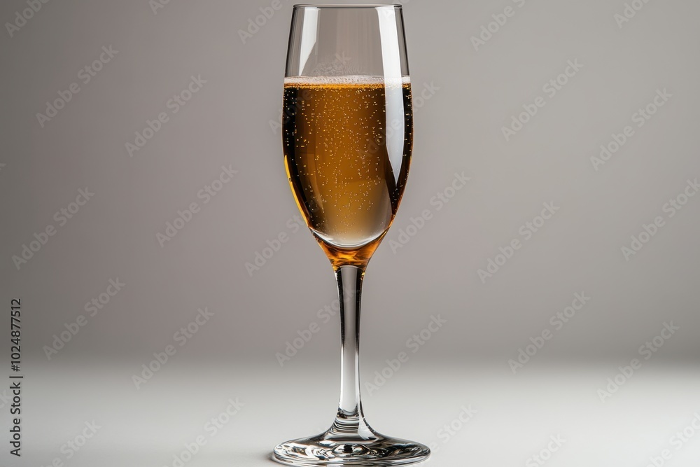 A solitary elegant champagne flute, ready for celebrations, isolated on white background. A solitary elegant champagne flute, ready for celebrations, isolated on white background.