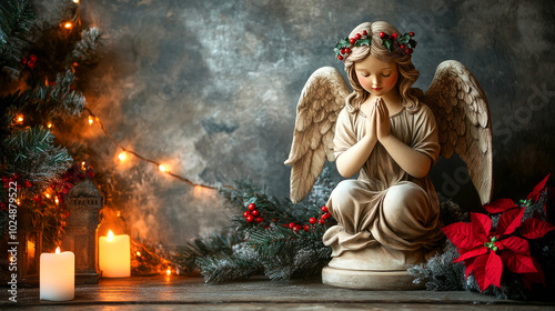 Serene Angel Figure Evoking Christmas Spirit and Love