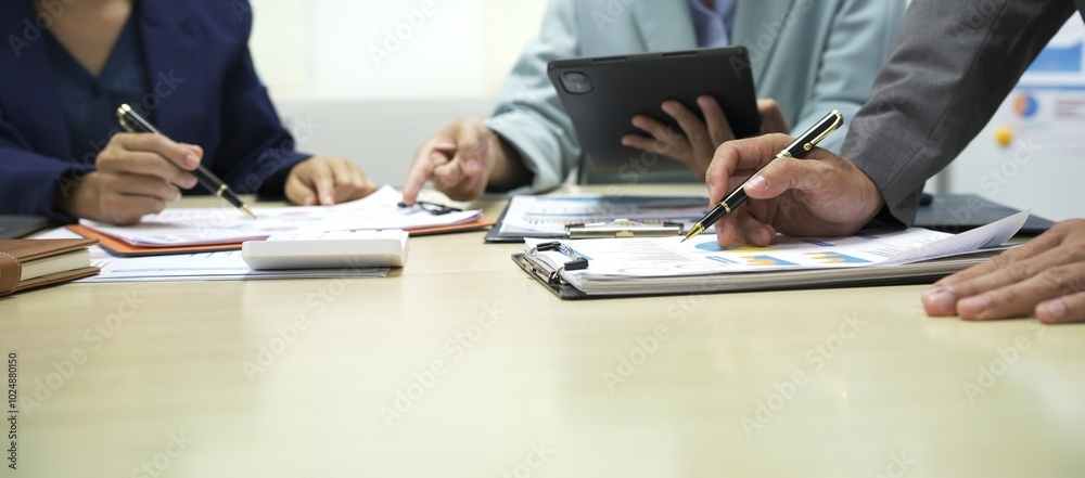 Group of business people discussing work and agreeing to work together. Business people discussing projects in office using laptops. Business people shaking hands in conference room. Video. Group of business people discussing work and agreeing to work together. Business people discussing projects in office using laptops. Business people shaking hands in conference room. Video.