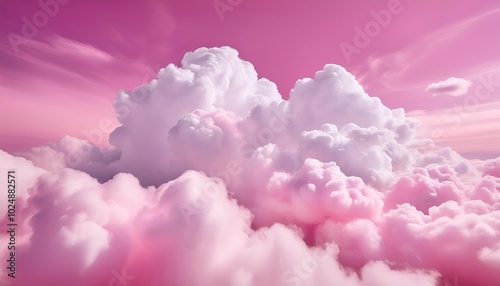 pink sky with beautiful natural white clouds