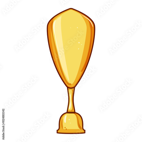 award gold trophy cartoon. victory champion, prize winner, honor accolade award gold trophy sign. isolated symbol vector illustration