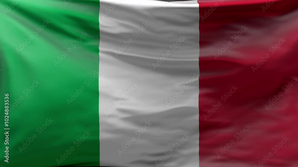 Italy flag background. 3d Flag Slow Motion. Italy Flag Waving Seamless Loop. Suitable for news, Independence Day, politics show, Presidents Day Italy flag background. 3d Flag Slow Motion. Italy Flag Waving Seamless Loop. Suitable for news, Independence Day, politics show, Presidents Day