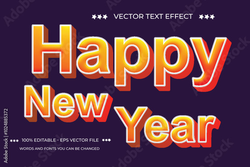 Editable text effect new year design template