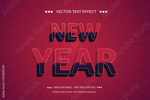 Editable text effect new year design template