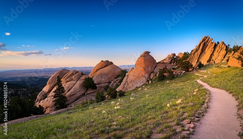 devils backbone is a popular hiking trail in loveland colorado photo