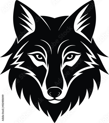 Wolf Head Silhouette Vector and Bold Animal Illustration Design