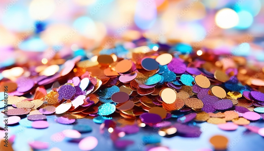 multicolored confetti with bright and shiny pieces multicolored confetti with bright and shiny pieces