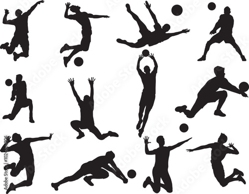 Wallpaper Mural Male Volleyball Player, Sport Boy Silhouette, Volleyball Cut Files Torontodigital.ca