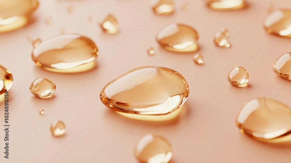 Crystal Clear Gel Droplets: 3D Render for Beauty Spa Treatments Crystal Clear Gel Droplets: 3D Render for Beauty Spa Treatments