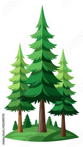christmas tree vector with a Tree Bandel and singel tree with a Butty full 