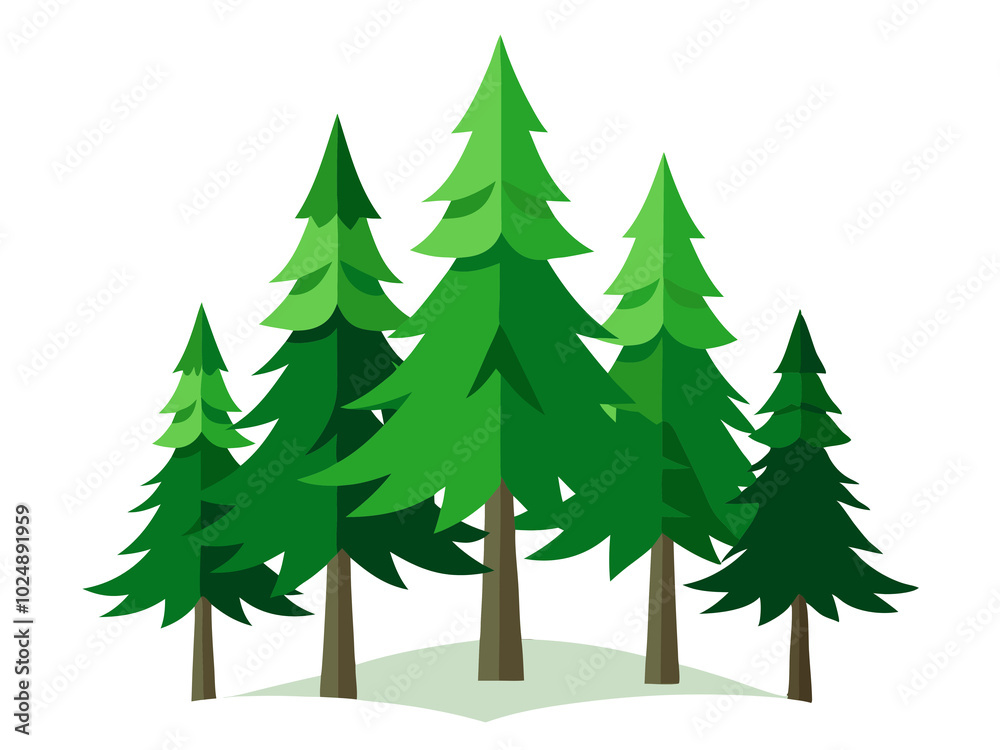 Obraz premium christmas tree vector with a Tree Bandel and singel tree with a Butty full 