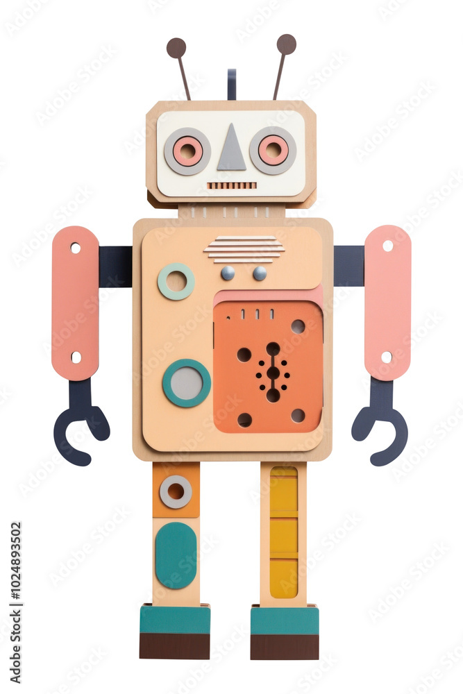 Fototapeta premium PNG Robot white background anthropomorphic representation.