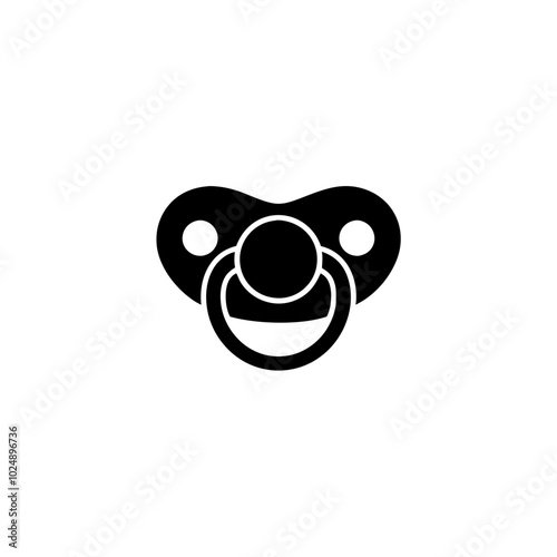  Black Pacifier Simple Baby Soother Symbol for Childcare Themes