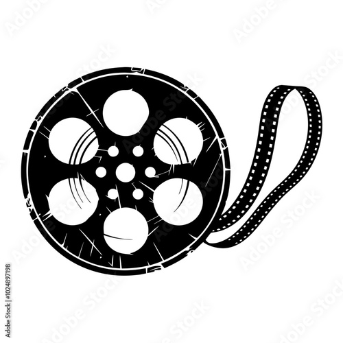  Vintage Film Reel Illustration for Cinematic and Entertainment Design