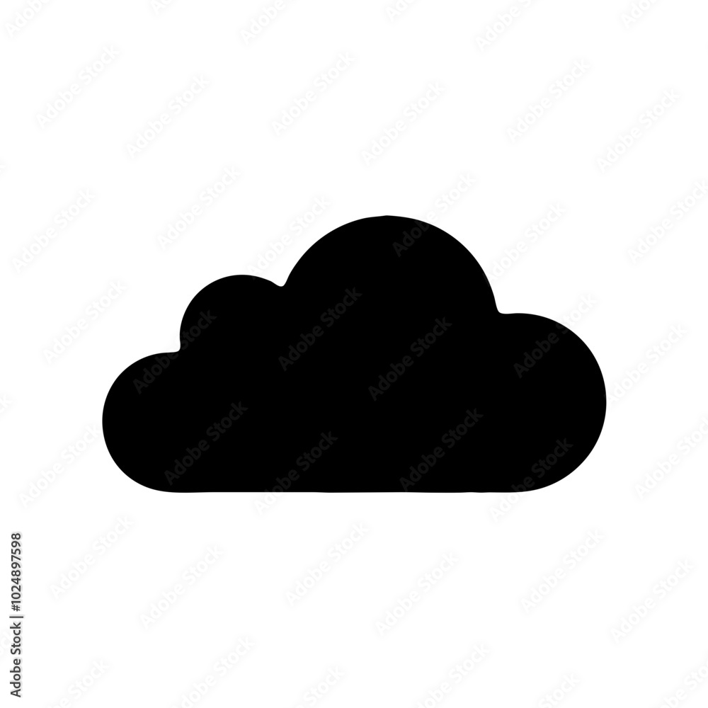 Minimalist Black Cloud Vector Silhouette for Weather and Design Projects Minimalist Black Cloud Vector Silhouette for Weather and Design Projects