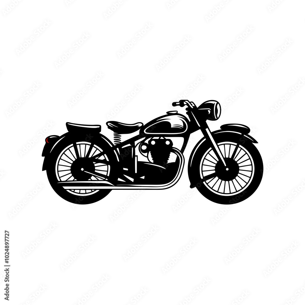 Fototapeta premium Classic Motorcycle Silhouette Detailed Vector Illustration for Design Projects