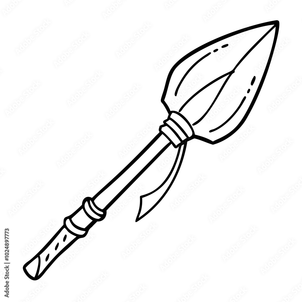 Obraz premium Tribal Spear Vector Illustration for Historical and Cultural Design Projects