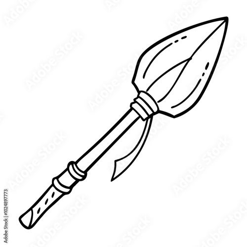  Tribal Spear Vector Illustration for Historical and Cultural Design Projects