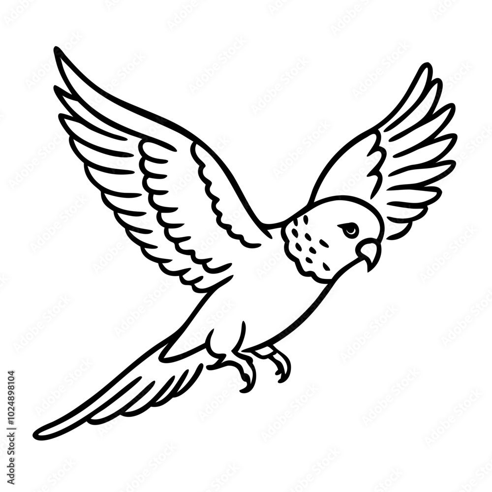 Flying Parrot Outline Vector Art Symbolizing Freedom and Grace Flying Parrot Outline Vector Art Symbolizing Freedom and Grace