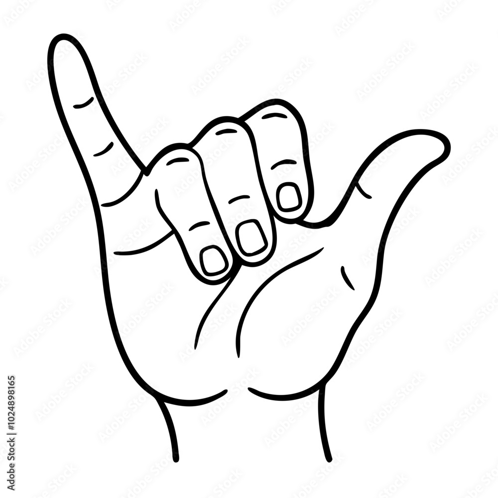 Hand Gesture Shaka Sign Vector Illustration for Communication and Relaxation Hand Gesture Shaka Sign Vector Illustration for Communication and Relaxation