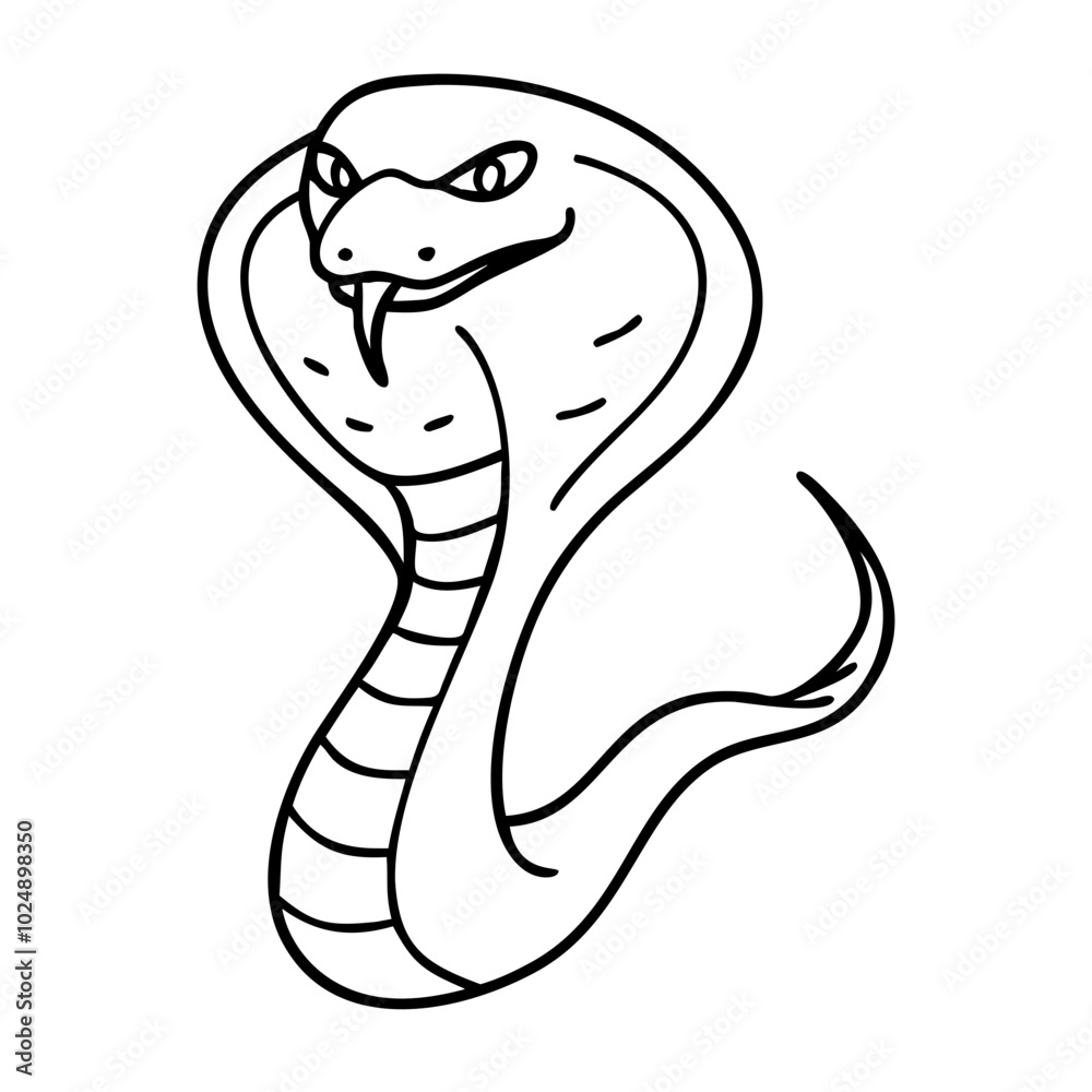 Fototapeta premium Cobra Snake Vector Illustration Threatening Cobra Headline Tattoo Design