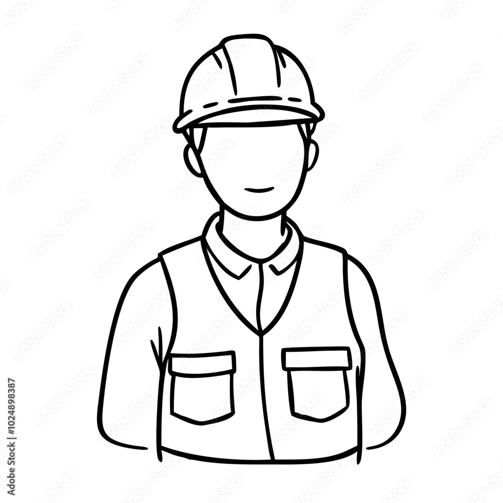 Construction Worker Illustration Safety Helmet Workwear Vector Construction Worker Illustration Safety Helmet Workwear Vector