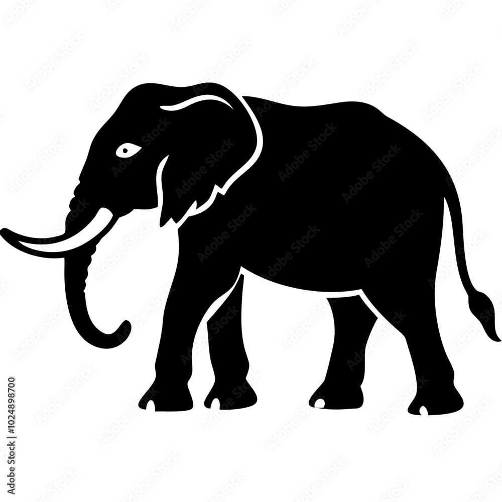 Obraz premium Majestic Elephant Silhouette Vector Design for Wildlife and Nature Themes