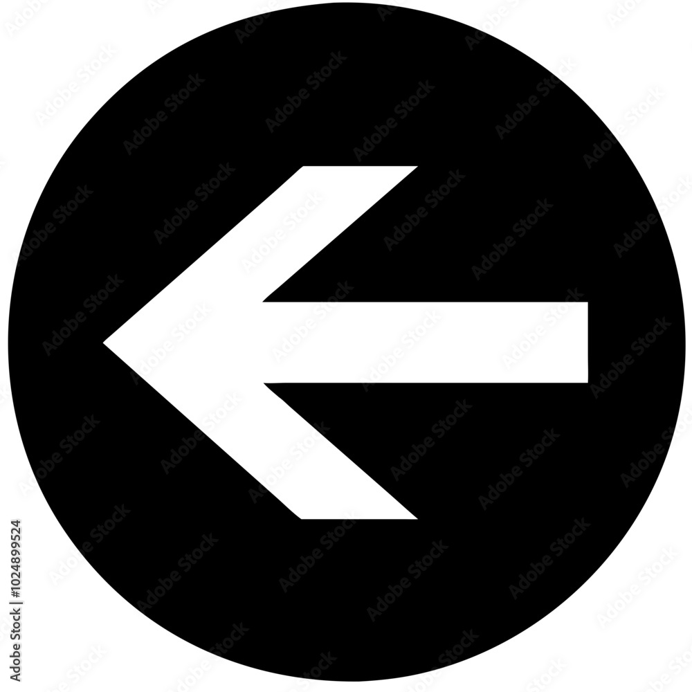 Left Arrow Symbol Vector Black Circle Directional Sign Design Element Left Arrow Symbol Vector Black Circle Directional Sign Design Element
