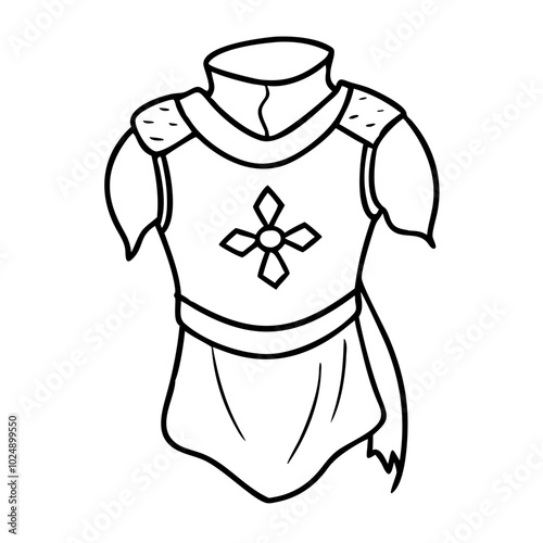  Medieval Knight Armor Vector Illustration Emblem Symbol
