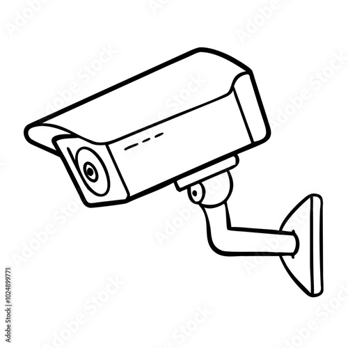  Vector Illustration of Surveillance Security Camera for Monitoring and Safety