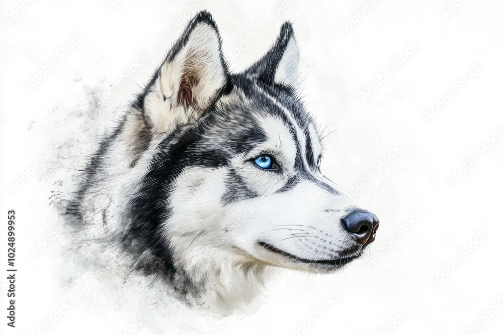 Captivating Portrait of a Siberian Husky Captivating Portrait of a Siberian Husky