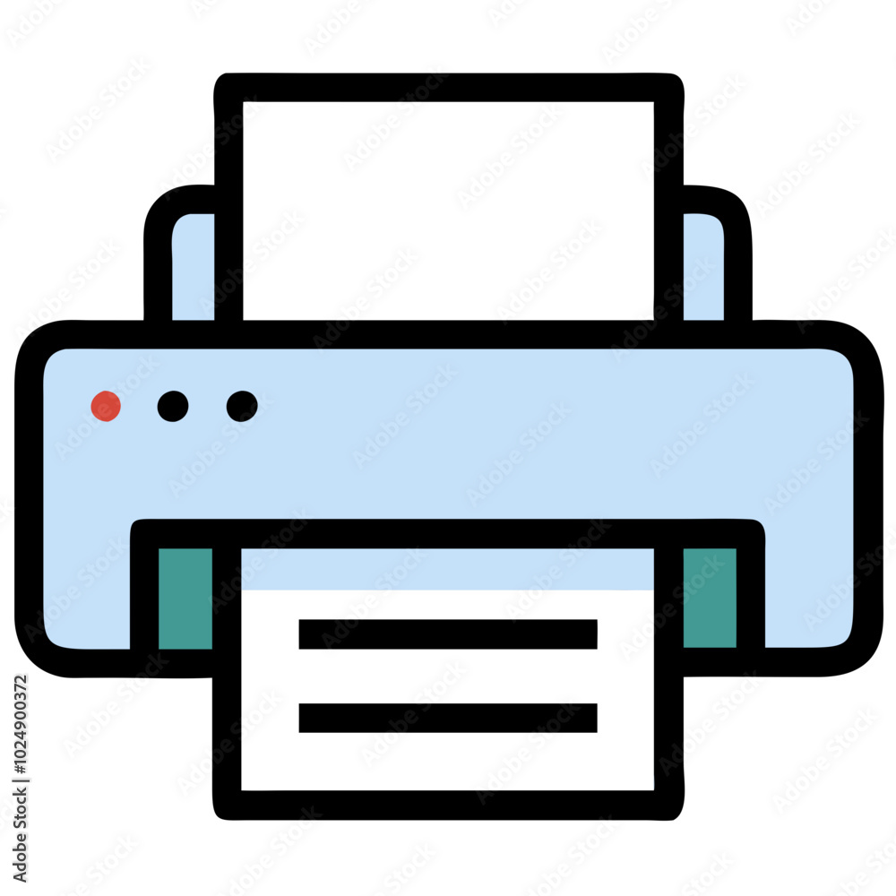 Vector Illustration of Office Printer with Paper for Business and Tech Design Vector Illustration of Office Printer with Paper for Business and Tech Design