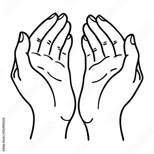  Open Hands Illustration Symbolizing Hope and Support in Vector Format