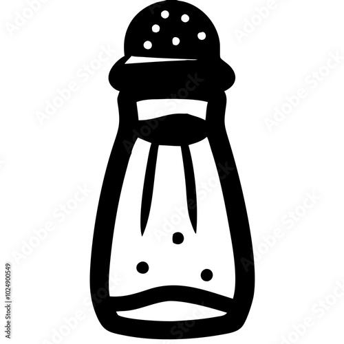  Black and White Salt Shaker Vector Illustration for Kitchen and Cooking Themes