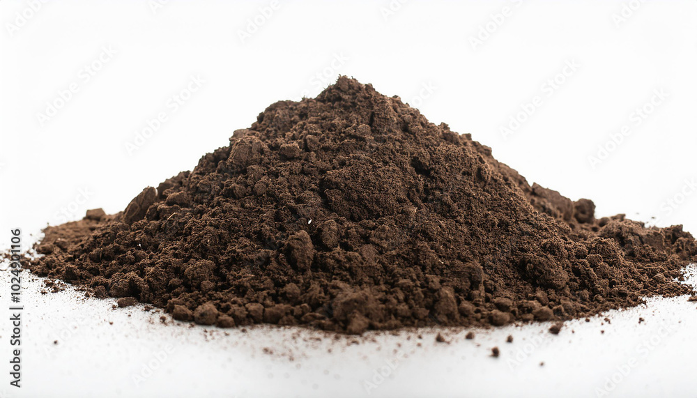 Heap of fresh brown soil isolated on white background. Heap of fresh brown soil isolated on white background.