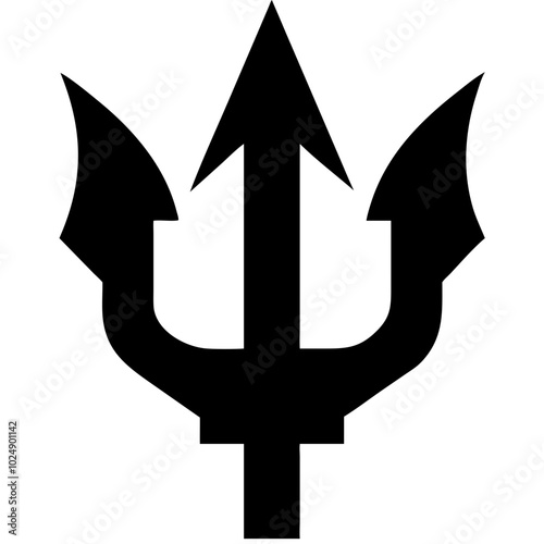  Trident Silhouette Symbol Vector for Nautical and Mythological Design Concepts