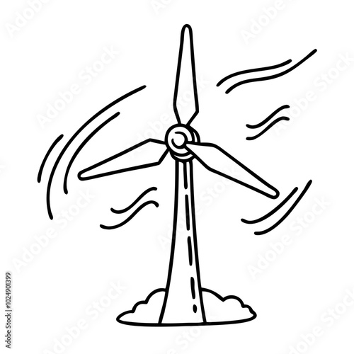  Vector Illustration Wind Turbine Blades Renewable Energy Symbol