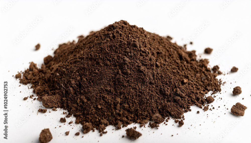 Heap of fresh brown soil isolated on white background. Heap of fresh brown soil isolated on white background.