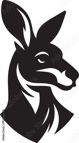 Kangaroo head silhouette vector