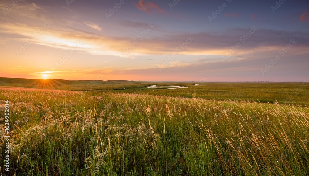 beautiful pre dawn summer photo of the vast kansas tallgrass prairie preserve beautiful pre dawn summer photo of the vast kansas tallgrass prairie preserve
