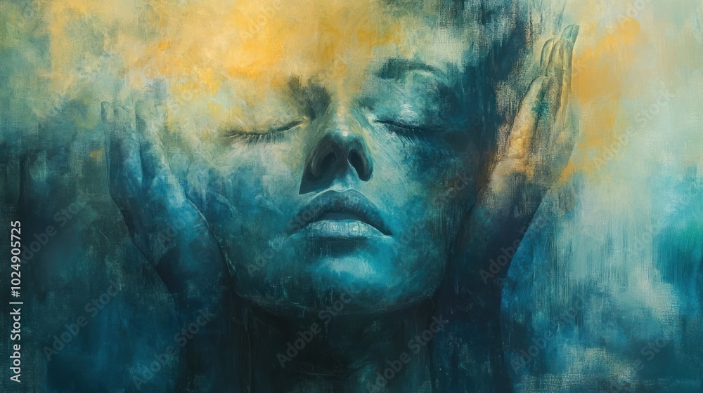 Abstract Portrait of a Woman with Closed Eyes Abstract Portrait of a Woman with Closed Eyes