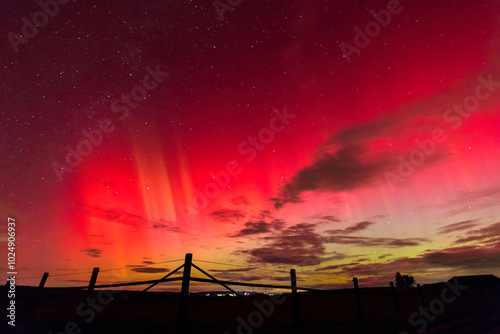 Polarlichter über Bad Schussenried in Baden Württemberg in der Nacht vom 10. zum 11. Oktober. photo