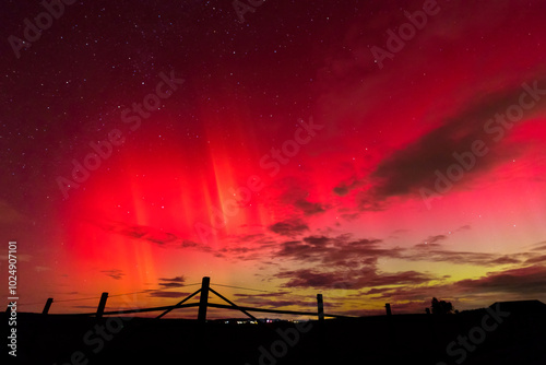 Polarlichter über Bad Schussenried in Baden Württemberg in der Nacht vom 10. zum 11. Oktober. photo